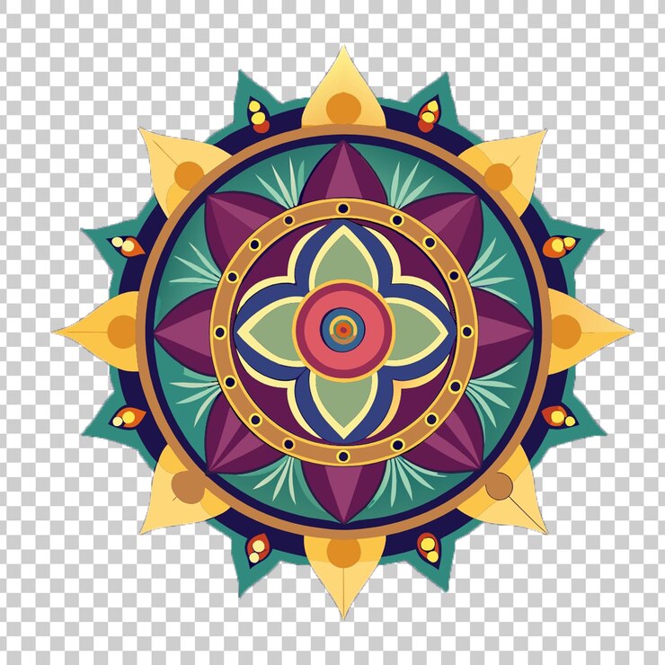 PSD colorful mandala on a transparent background