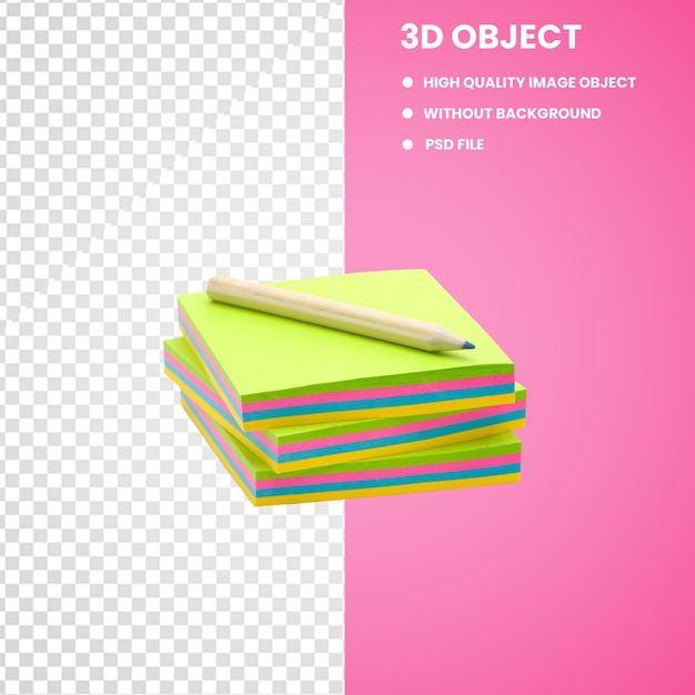 colorful paper with pencil