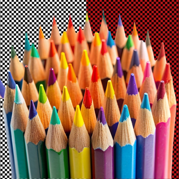 PSD colorful pencils on transparent background