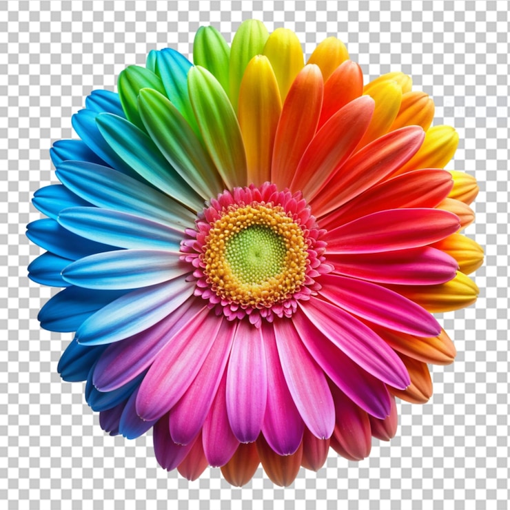 PSD colorful petal on transparent background
