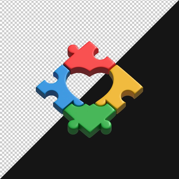 Colorful Puzzle Heart Teamwork e concetto di connessione