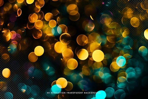 Colorful Realistic bokeh on transparent background