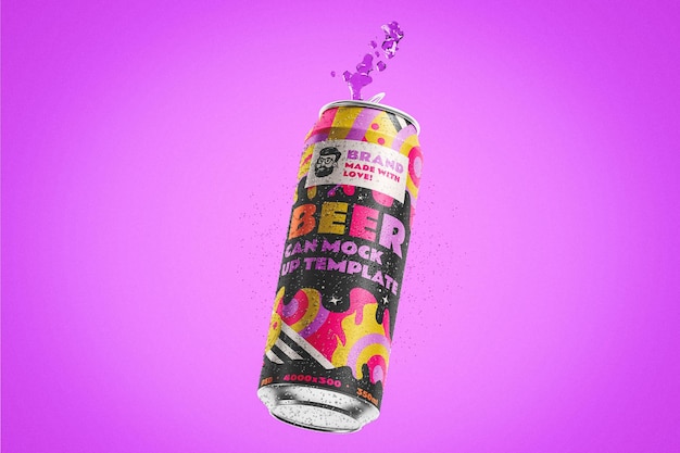 colorful soda dink can mockup