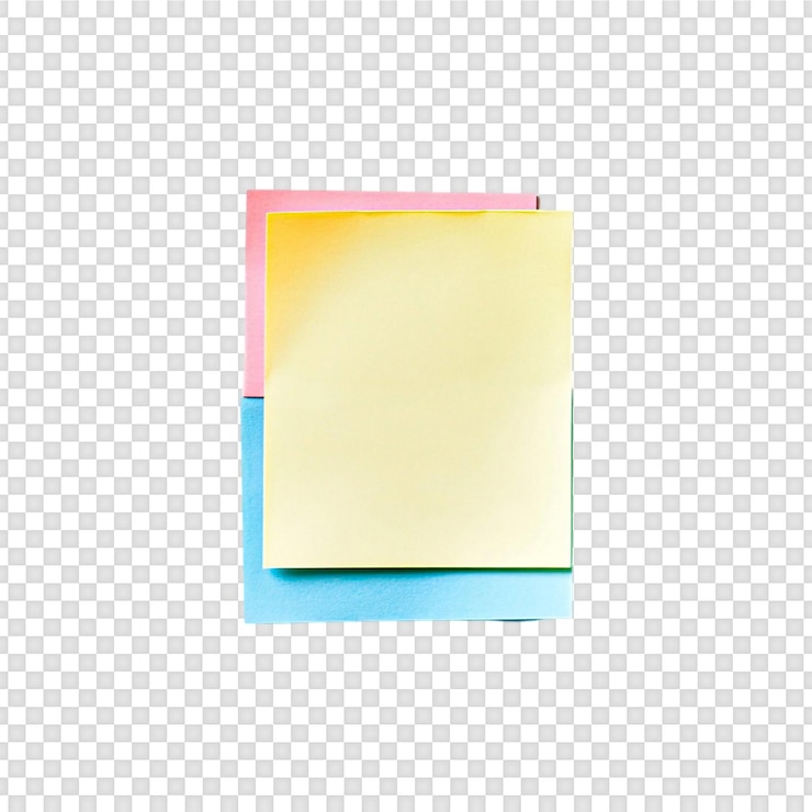 PSD colorful sticky notes on transparent background