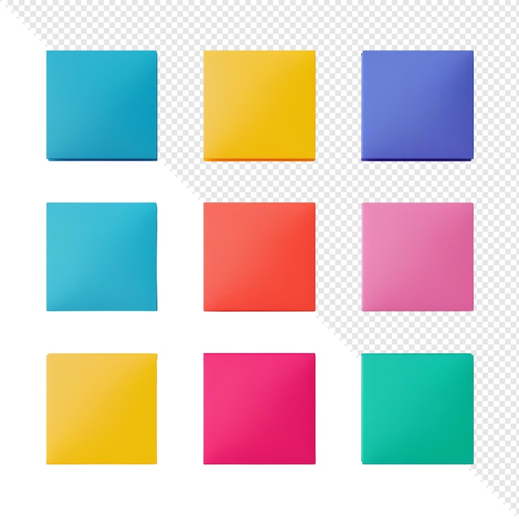 PSD colorful sticky notes