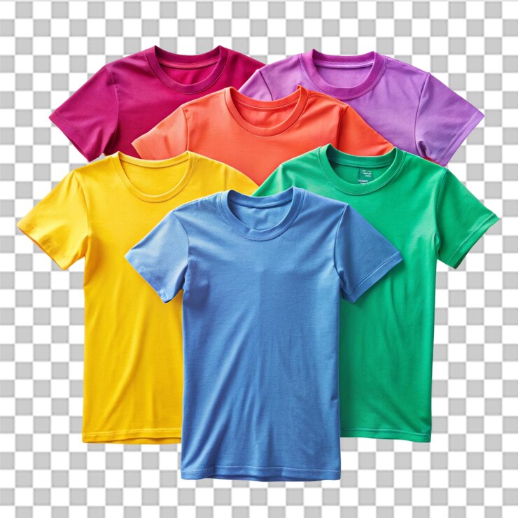 Colorful tshirts isolated on white background