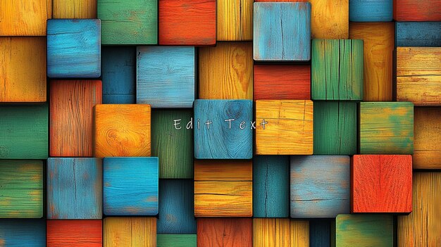 Colorful wooden blocks background texture 1