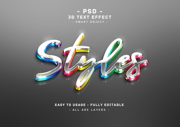 Colori effetto testo 3d stile specchio