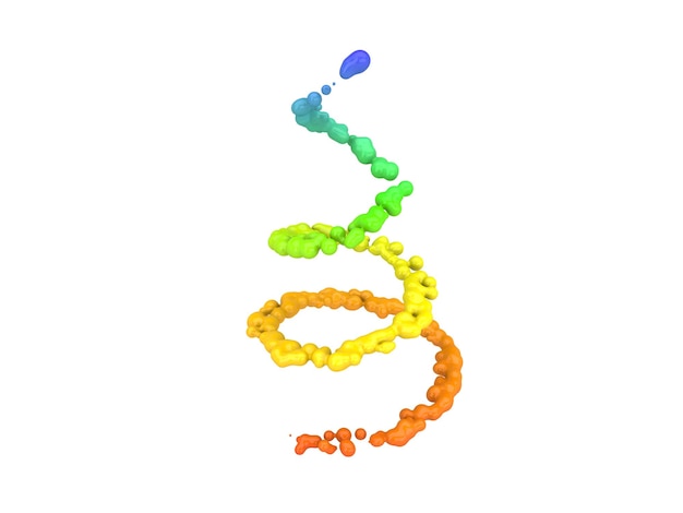 PSD una colorida espiral de cuentas de colores se muestra en un fondo blanco.