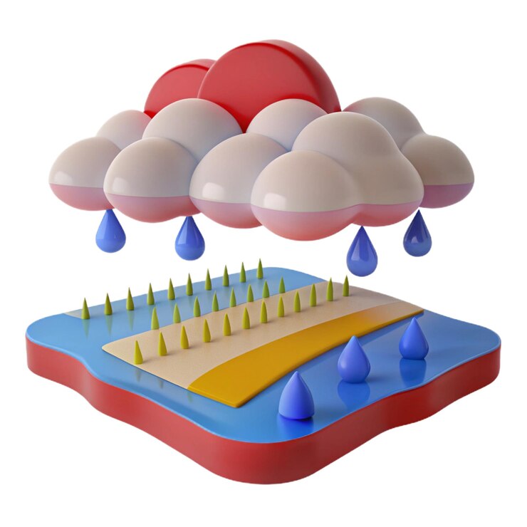PSD una colorida figura de lego con gotas de lluvia en ella