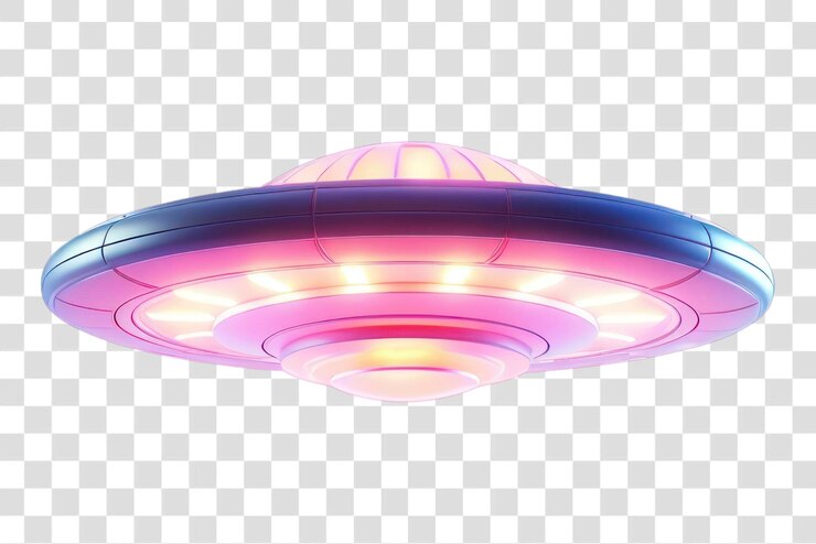 PSD colorida y futurística nave espacial ovni