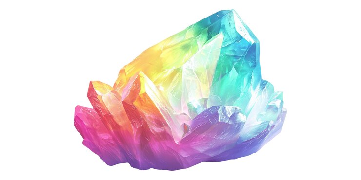 PSD la colorida roca de cristal aislada sobre un fondo transparente