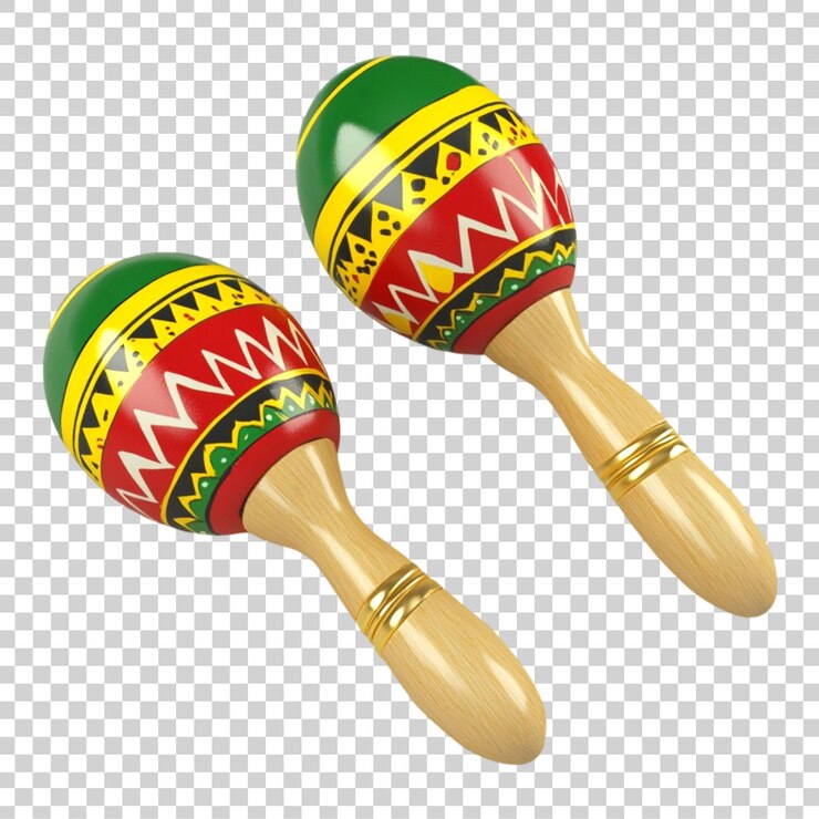 PSD las coloridas maracas mexicanas aisladas sobre un fondo transparente