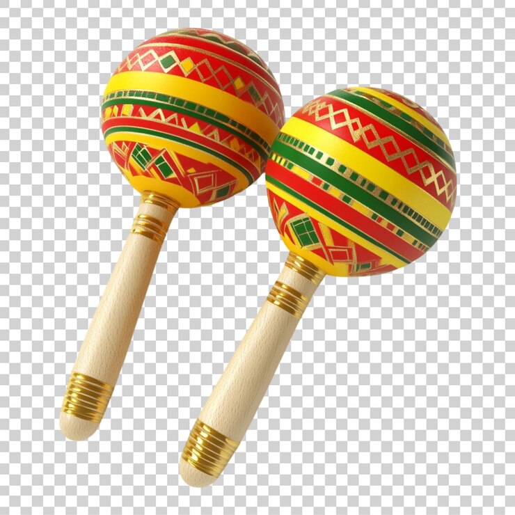 PSD las coloridas maracas mexicanas aisladas sobre un fondo transparente