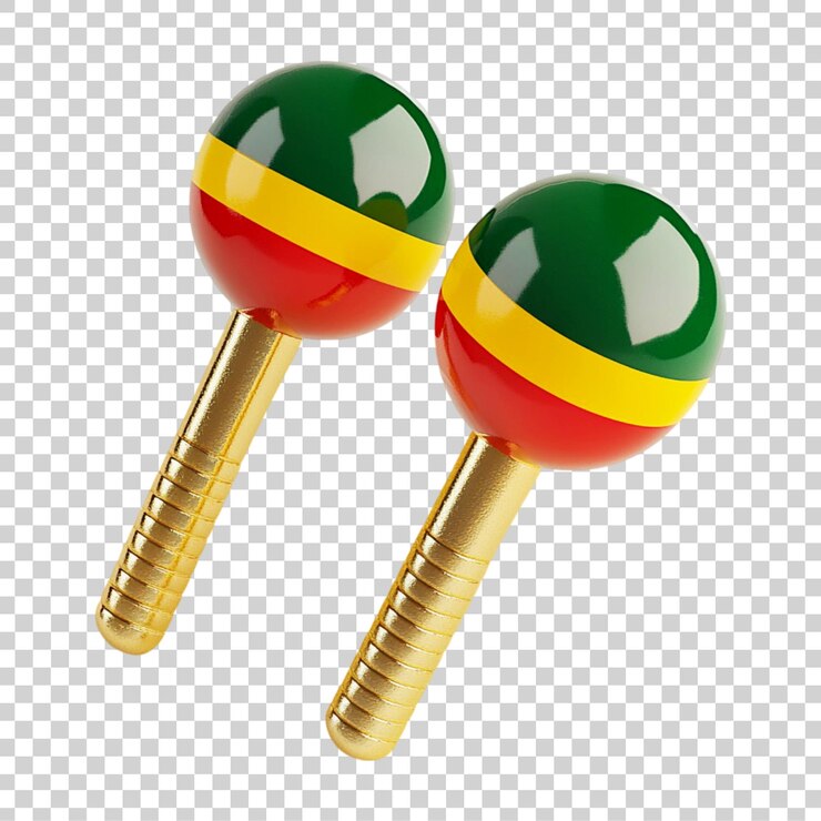 PSD las coloridas maracas mexicanas aisladas sobre un fondo transparente