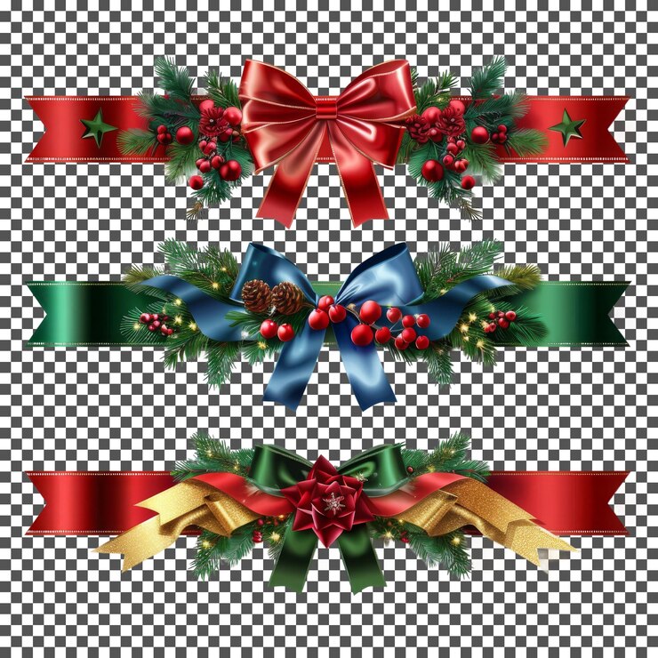 PSD coloridas pancartas navideñas aisladas sobre un fondo transparente