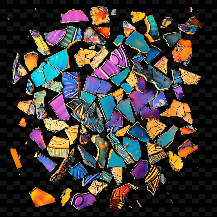 PSD un colorido círculo de mariposas está rodeado por un fondo negro