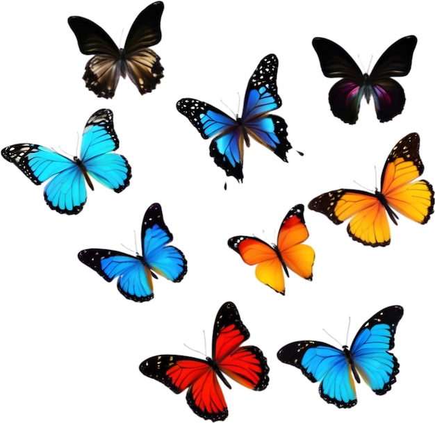 PSD colorido clipart de mariposa para la decoración generado por la ia