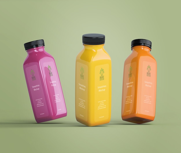 PSD colorido delicioso smoothies mock-up