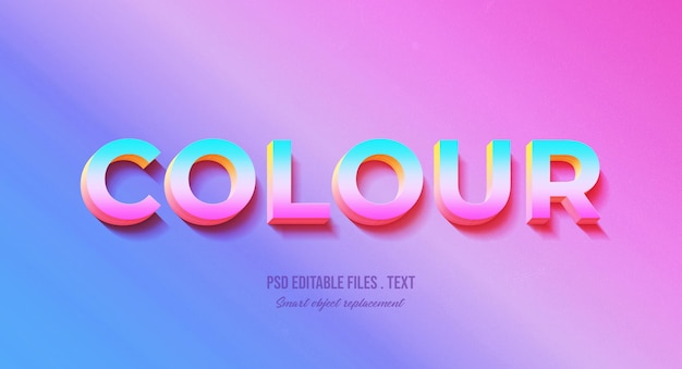 Colorido efecto de texto 3d