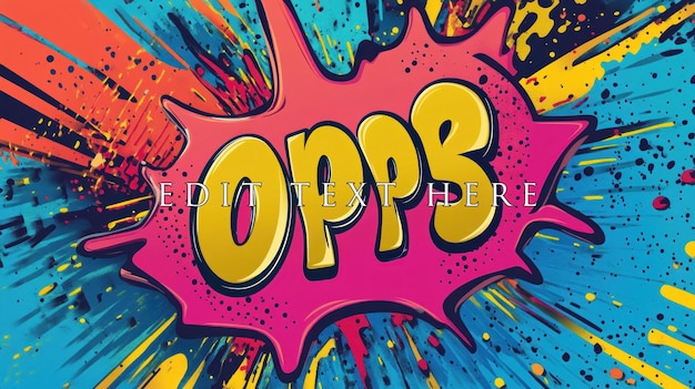 Colorido estilo de cómic Oops explosión de texto
