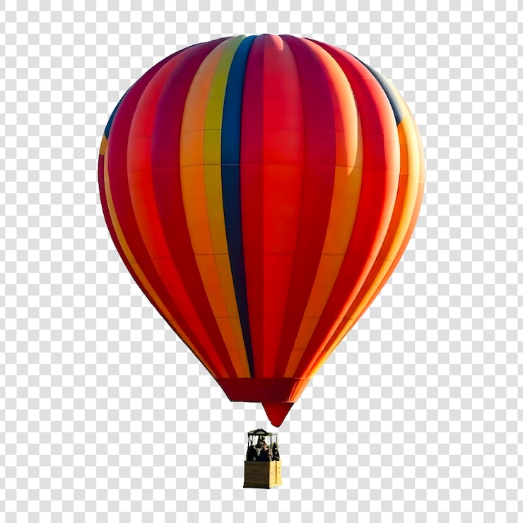 PSD un colorido globo aerostático con los colores del arco iris