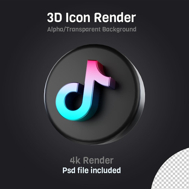 Colorido icono 3d de Tiktok