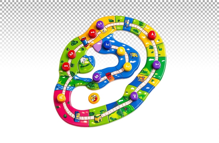 PSD colorido juego de tablero de tren para niños
