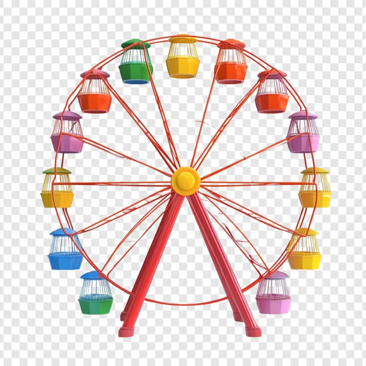 PSD el colorido parque de atracciones de la rueda gigante es un paseo divertido