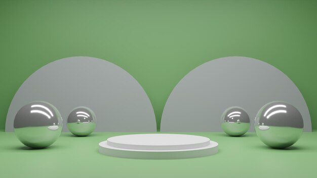 Colorido podio blanco de renderizado 3D