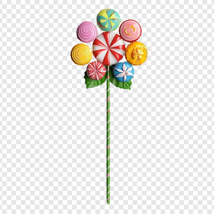 PSD el colorido ramo de piruletas es un regalo dulce, una flor de caramelo.