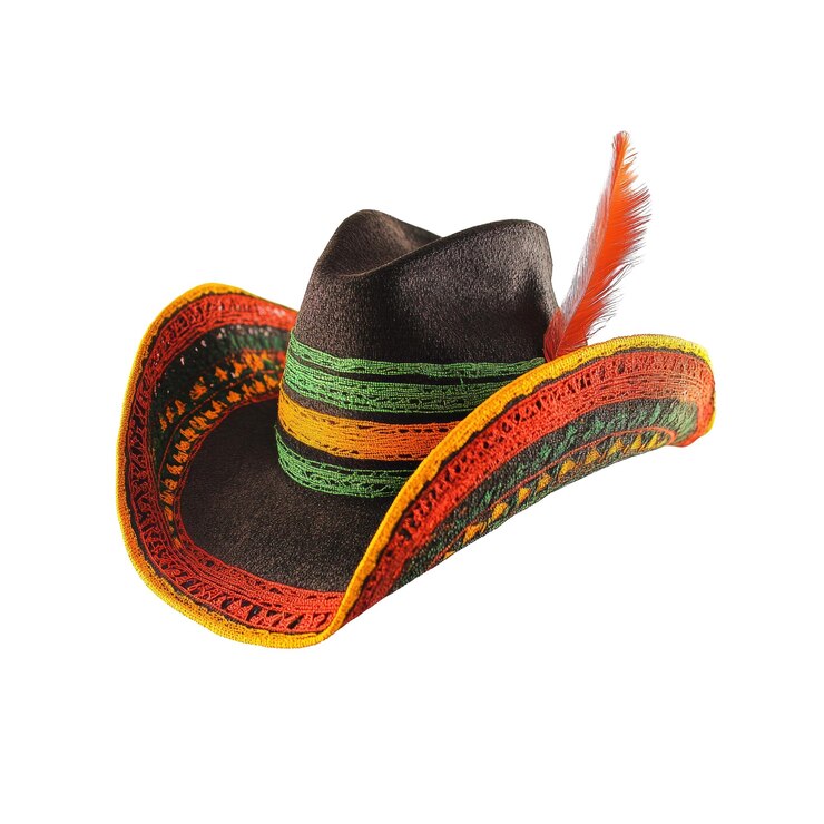 PSD el colorido sombrero mexicano con plumas