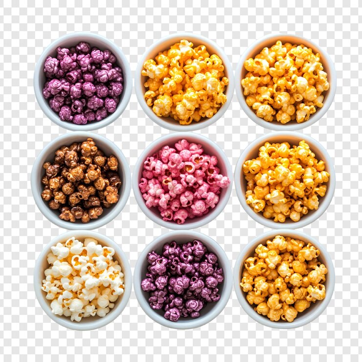PSD colorido surtido de pasta en cuencos fotografía de comida vibrante para sitios web culinarios y envases