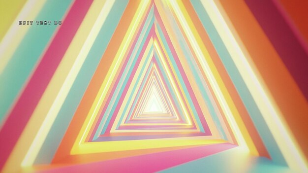 Un colorido túnel triangular que conduce a una luz brillante
