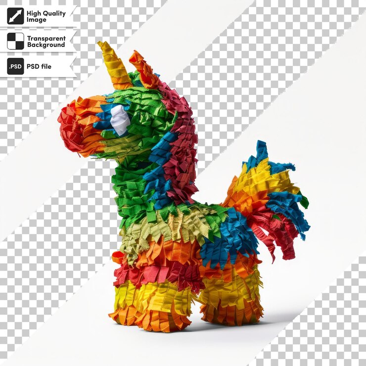 PSD un colorido unicornio hecho de papel con la palabra jirafa en él