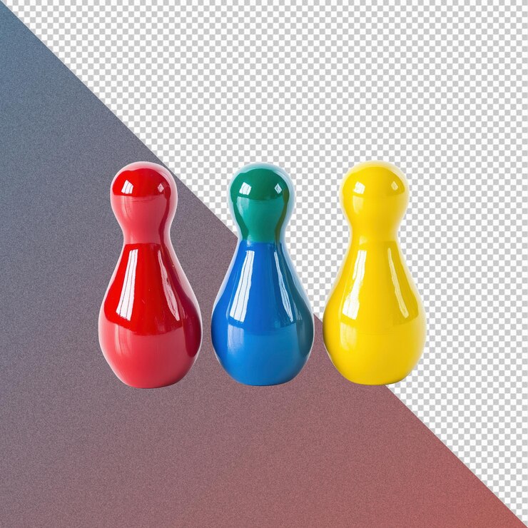 PSD coloridos alfileres de madera para jugar a los bolos