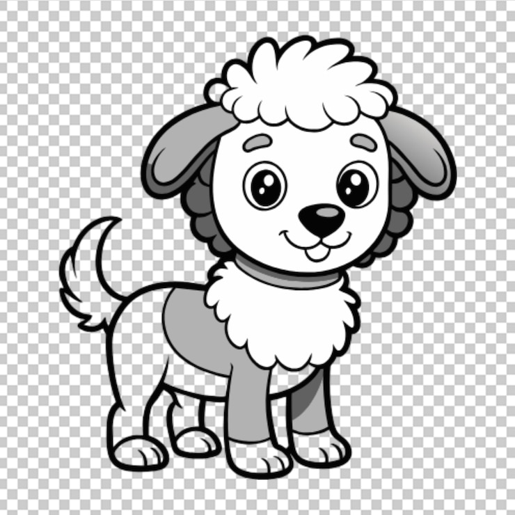 PSD coloring page for kids cartoon style airedoodle