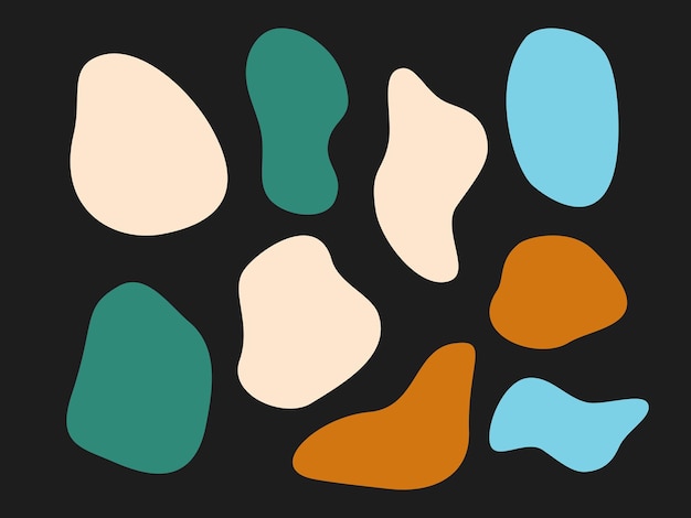 colourful abstract shapes fluid hand drawn organic shapes vector shape seamless element soft