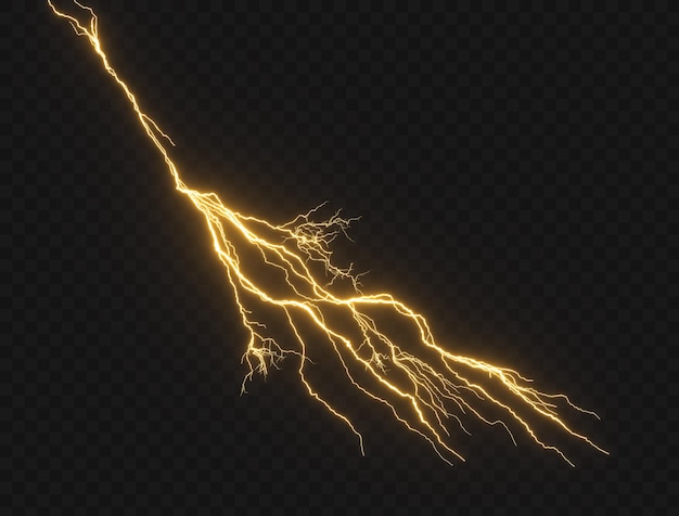 Colpo di fulmine su sfondi trasparenti 3D rendering PSD