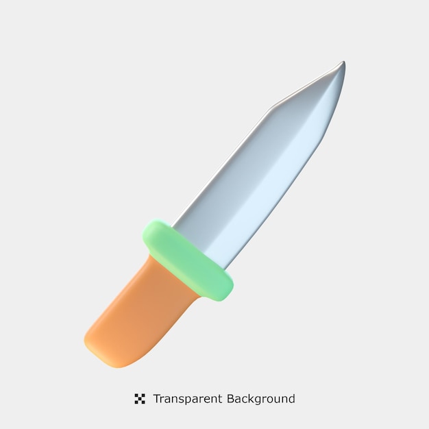 Coltello 3d icona illustrazione