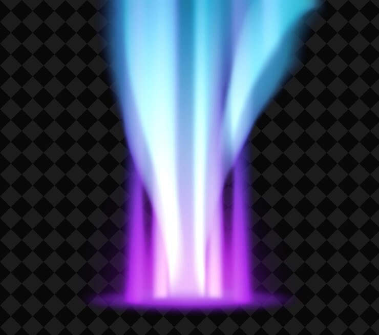 PSD columna aurora altas columnas verticales de luz que brillan constantemente d y2k inspirado púrpura profundo y brillante