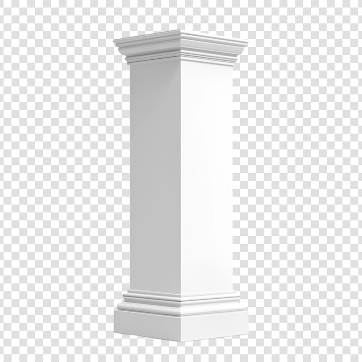 PSD columna cuadrada blanca elemento arquitectónico de diseño clásico