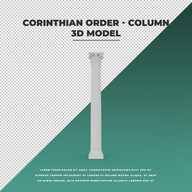 PSD columna de orden corintio 3d