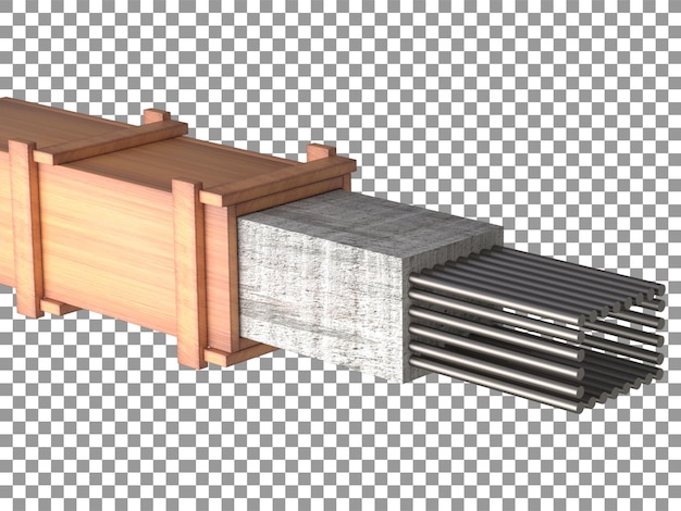Columnas 3d RCC que representan columnas de hormigón en construcción barra de encofrado de columnas en columnas