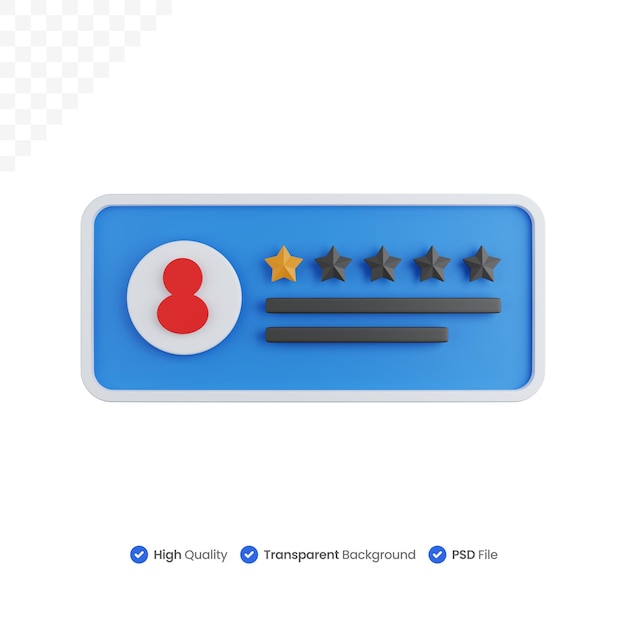 coluna de feedback do cliente ruim de renderização 3D isolada