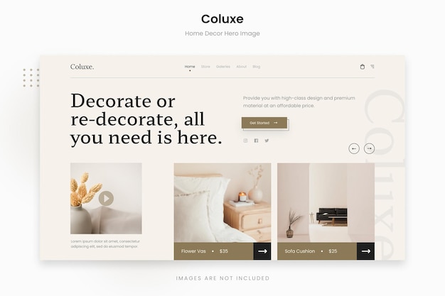 PSD coluxe – natural touch home decor hero bild