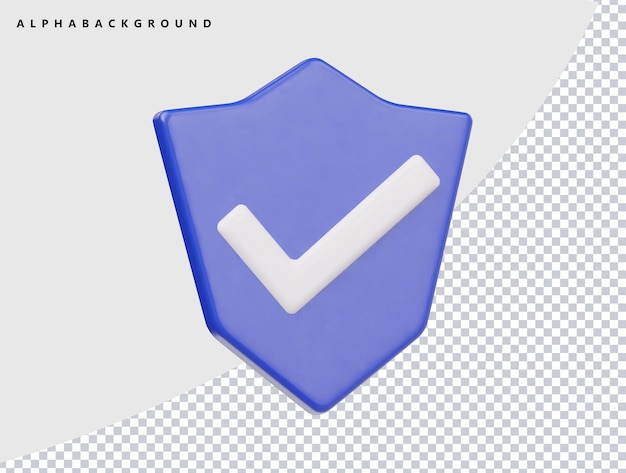 Com o ícone de proteção 3D render ilustração