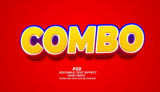 Combo 3d PSD Modelo de Photoshop de efectos de texto editables