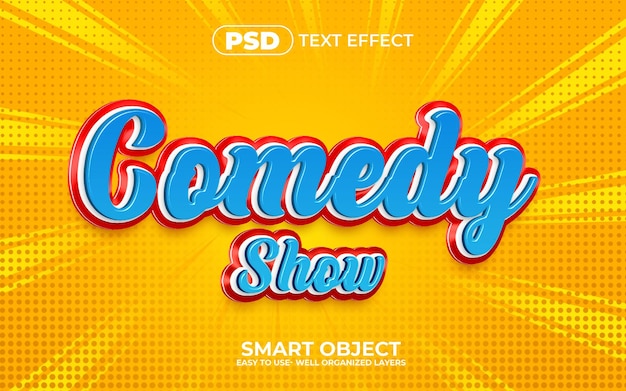 Comedy-show 3d bearbeitbarer texteffektstil