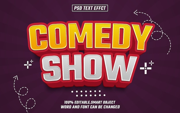 comedy show editable text font effect 3d text for title